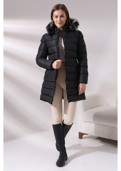 Kadın Kapüşonlu Fermuarlı Microjel Dolumlu Peluşlu Su ve Rüzgar Gecirmez Monta fiyatları