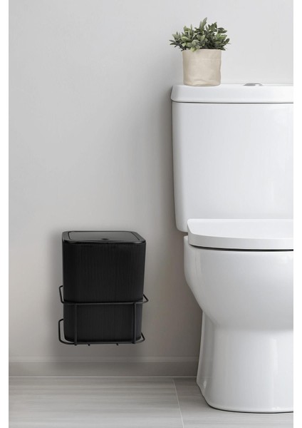 Şık Siyah Kare Mini Çöp Kovası, Pratik ve Kullanışlı Tasarım