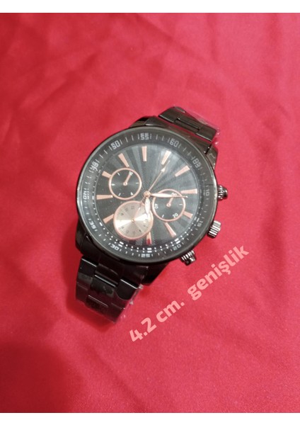 Çelik Kordon Siyah Renk Erkek Kol Saati 6043