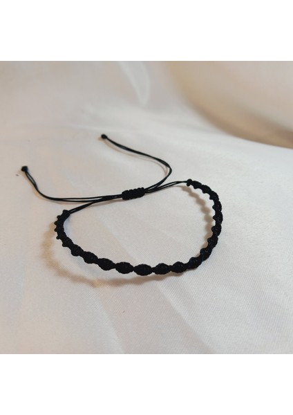 Siyah Spiral Makrome Örgü İp Bileklik, Suya Dayanıklı Makrome Bileklik, Asansörlü Ayarlanabilir El Yapımı Unisex Bileklik, Makrome Bileklik, Örgü Bileklik, İp Bileklik, Hediyelik Takı modelleri