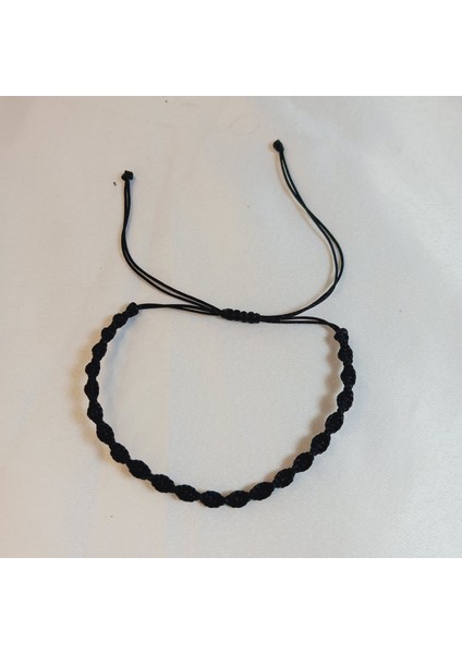 Siyah Spiral Makrome Örgü İp Bileklik, Suya Dayanıklı Makrome Bileklik, Asansörlü Ayarlanabilir El Yapımı Unisex Bileklik, Makrome Bileklik, Örgü Bileklik, İp Bileklik, Hediyelik Takı fırsatları