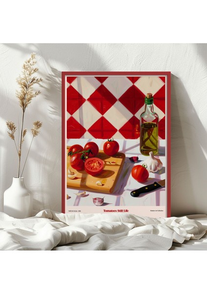 Kırmızı Ahşap Çerçeveli Tek Parça Poster Tablo TK/1411