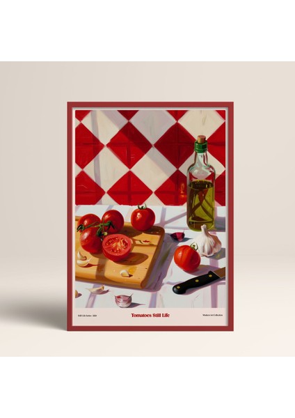 Kırmızı Ahşap Çerçeveli Tek Parça Poster Tablo TK/1411 fiyatları