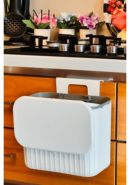 Pratik Askılı Çöp Kovası, Beyaz, Çift Yönlü Kapaklı, 8 Litre Kapasite fiyatları