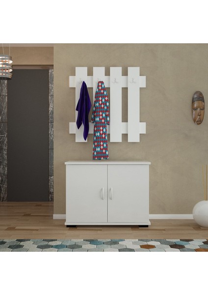 Portmanto Ayakkabılık Vestiyer Askılıklı Ayakkabılık Dolabı ARD-116