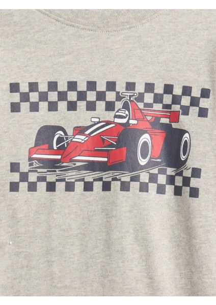Erkek Bebek Gri Grafik Baskılı T-Shirt fiyatları
