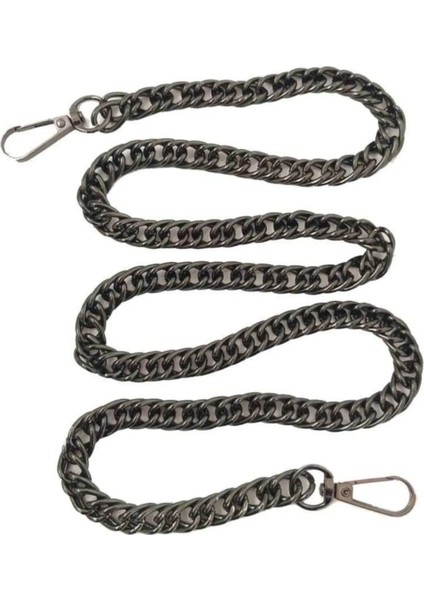 Çift Halkalı Füme Renk Çanta Zinciri Kancalı (120 Cm)