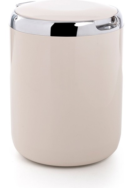 Bej Renkli 3 Lt Plastik Kapaklı Tezgah Üstü Mutfak Çöp Kovası