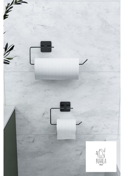 Yapışkanlı Siyah Rulo Kağıt Havluluk ve Peçetelik Seti, 2'li fiyatları