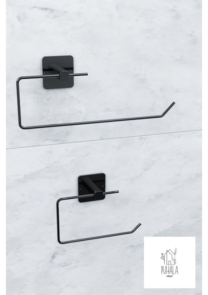 Yapışkanlı Siyah Rulo Kağıt Havluluk ve Peçetelik Seti, 2'li modelleri