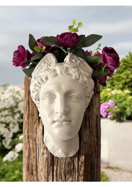Hermes Temalı El Yapımı Dekoratif Saksı – Mitolojik Biblo Saksı (28X18 Cm)