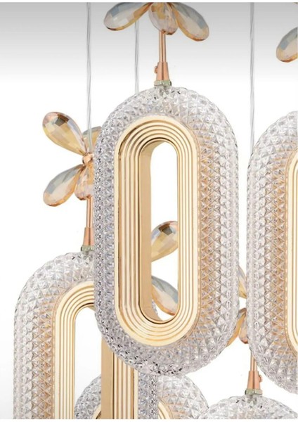 SERRA 8Lİ GOLD 3 Renk LED ISIKLI SALON MUTFAK OTURMA ODASI ANTRE AVİZE fiyatları