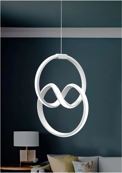 Imza beyaz tekli BEYAZ Renk LED ISIKLI SALON MUTFAK OTURMA ODASI ANTRE AVİZE