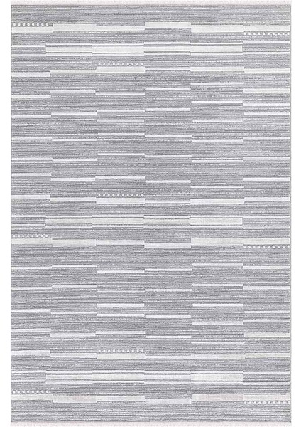 Dalida 3211A Yumuşak Dokulu Modern Desenli Gri Krem Salon, Mutfak, Oturma, Çocuk Oda Halısı