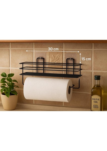 Siyah Yapışkanlı Mutfak ve Banyo Organizer Rafı ve Peçetelik fiyatları