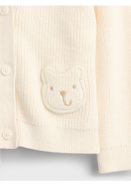 Bebek Krem Baby Bear Cep Hırkası Kazak fiyatları