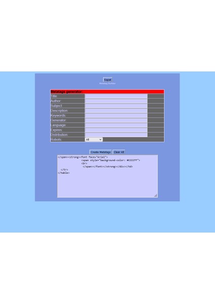 Metatag Builder Yazılım
