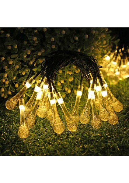 20W Güneş Enerjili Su Damlası LED Işık Zinciri, Bahçe Dekoru, 5m, 7 Mod, IP65 modelleri