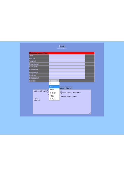 Metatag Builder Yazılım modelleri
