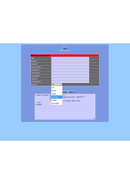 Metatag Builder Yazılım