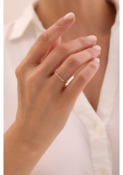 14 Ayar Minimal Altın Yüzük