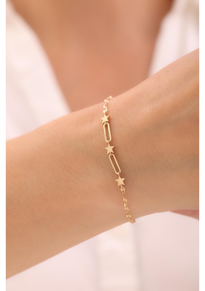 14 Ayar Aynalı Zincir Yıldız Bileklik fiyatları