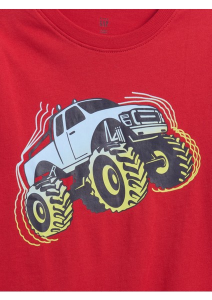 Erkek Bebek Kırmızı Grafik Baskılı T-Shirt fiyatları