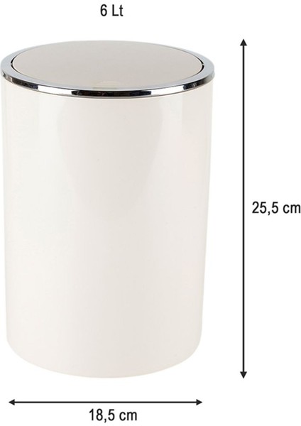 6 Lt Bej Çöp Kovası, Banyo, Mutfak ve Ofis Için Şık ve Kullanışlı Tasarım fiyatları