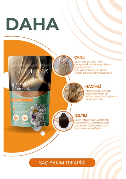 Boyadan Isıdan Işlemden Yıpranmış Kopmuş Saçlara Canlılık Terapisi - Laxe Saç Bakım Proteini 100 Gram modelleri