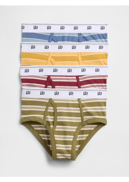 Erkek Çocuk Haki Çizgili Külot (4'lü)