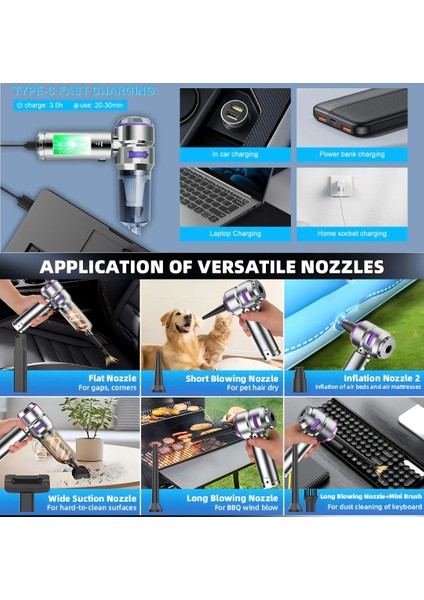 CS59 Plus Max 17000 Pa 100 Watt Şarjlı Süpürge