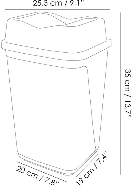 Gri 10 Litre Çift Kapaklı Plastik Çöp Kovası, Ev ve Ofis Için Pratik ve Şık Tasarım indirimleri
