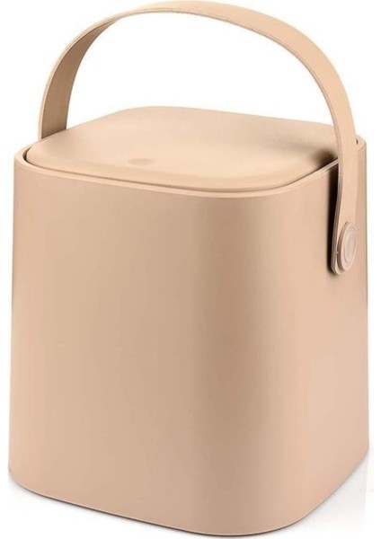 Pembe 4 Lt Kapaklı Çöp Kovası, Tutmalı ve Iç Kova, Mutfak Düzeni Için Ideal