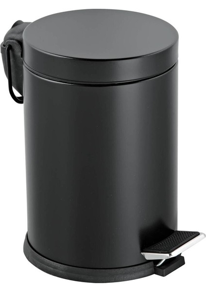 Yumuşak Siyah Pedallı Çöp Kutusu, 5 Lt, Şık ve Kullanışlı Tasarım