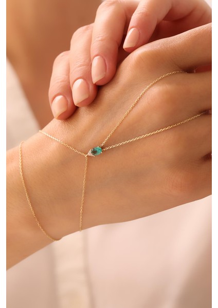 14 Ayar Yeşil Oval Taşlı Altın Şahmeran fiyatları