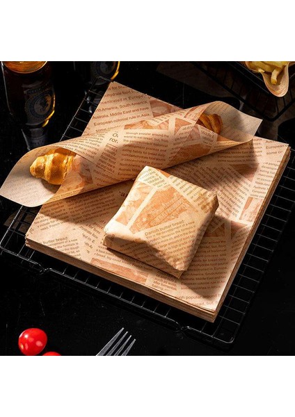 Kendi Desenli Sunum Kağıdı 50'li Vintage Gazete Desen Karışık 35X25 cm | 3 Farklı Model modelleri