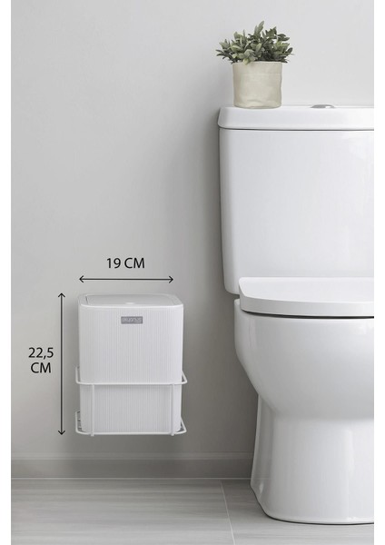 Beyaz Eko Magic Askılı Kare Mini Çöp Kovası, Şık ve Kullanışlı Temizlik Çözümü