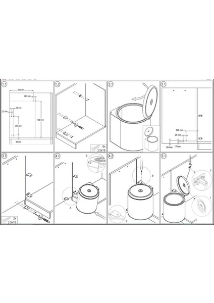Renkli Dolap Içi 11 Lt Çöp Kovası, Pratik ve Şık Ev Eşyası modelleri