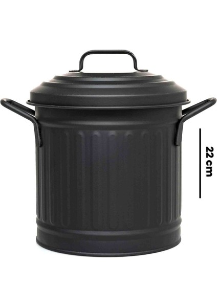 Siyah 4l Galvaniz Tezgah Üstü Çöp Kovası, 22CM, Dayanıklı ve Şık Tasarım fırsatları