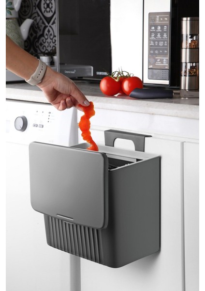 Gri 8l Askılı Fonksiyonel Çöp Kutusu, Pratik ve Şık Depolama Çözümü fiyatları