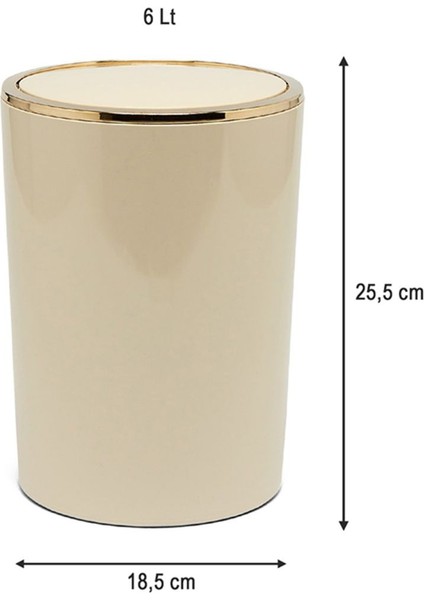 6 Lt Bej Çöp Kutusu, Banyo, Mutfak ve Ofis Kullanımı fırsatları