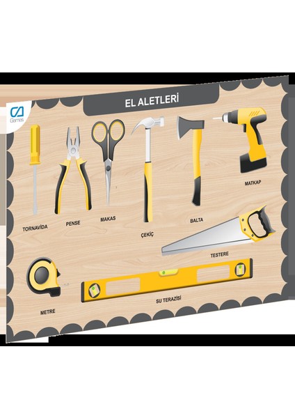 CAAHS-3210 Ca Games Ahşap El Aletleri Bul-Tak
