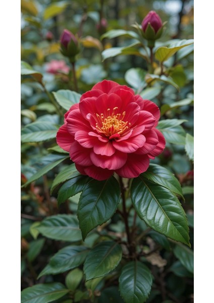 Camellia Japonica Kırmızı Kamelya Fidanı 60-100 cm 2-3 Yaş Arası fiyatları