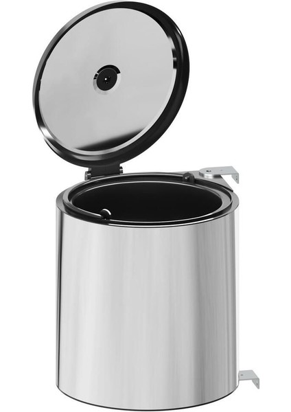 Paslanmaz Çöp Kovası 10L Krom Siyah, Şık ve Dayanıklı Ev ve Ofis Kullanımı Için Ideal