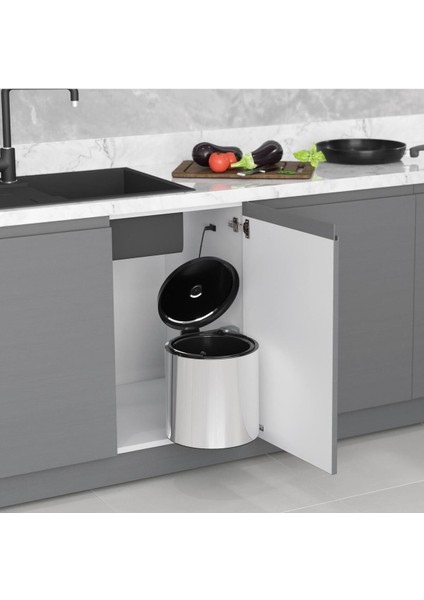 Paslanmaz Çöp Kovası 10L Krom Siyah, Şık ve Dayanıklı Ev ve Ofis Kullanımı Için Ideal modelleri