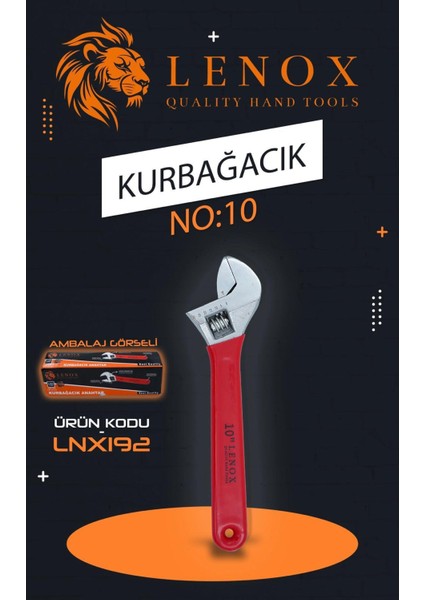 Tools Ayarlanabilir Kurbağacık Anahtar 10 No - Ingiliz Anahtarı