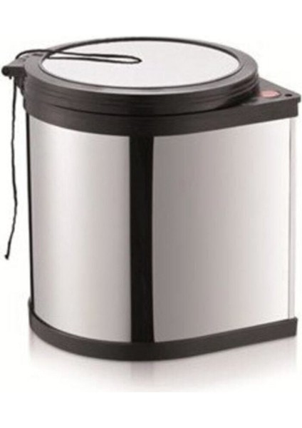 Şık Krom Çöp Kovası, Dolap Içinde 11 Lt, Gri Renk