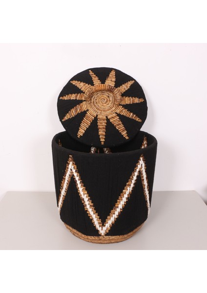 Mylamp Söke Makrome ve Doğal Abaka - Kapaklı Sepet 45X48 cm fırsatları