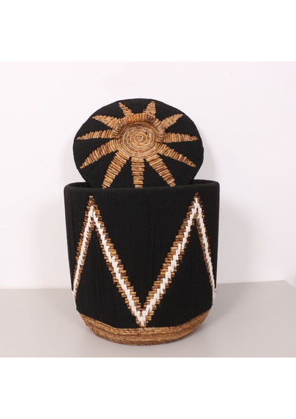 Mylamp Söke Makrome ve Doğal Abaka - Kapaklı Sepet 45X48 cm indirimleri