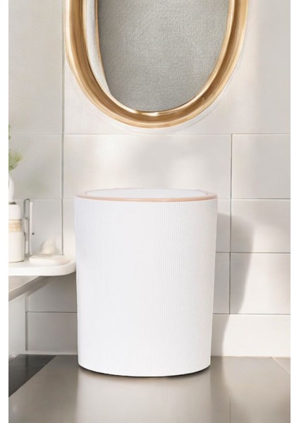 Şık Ahşap Desenli Banyo Mutfak Çöp Kovası, Beyaz modelleri